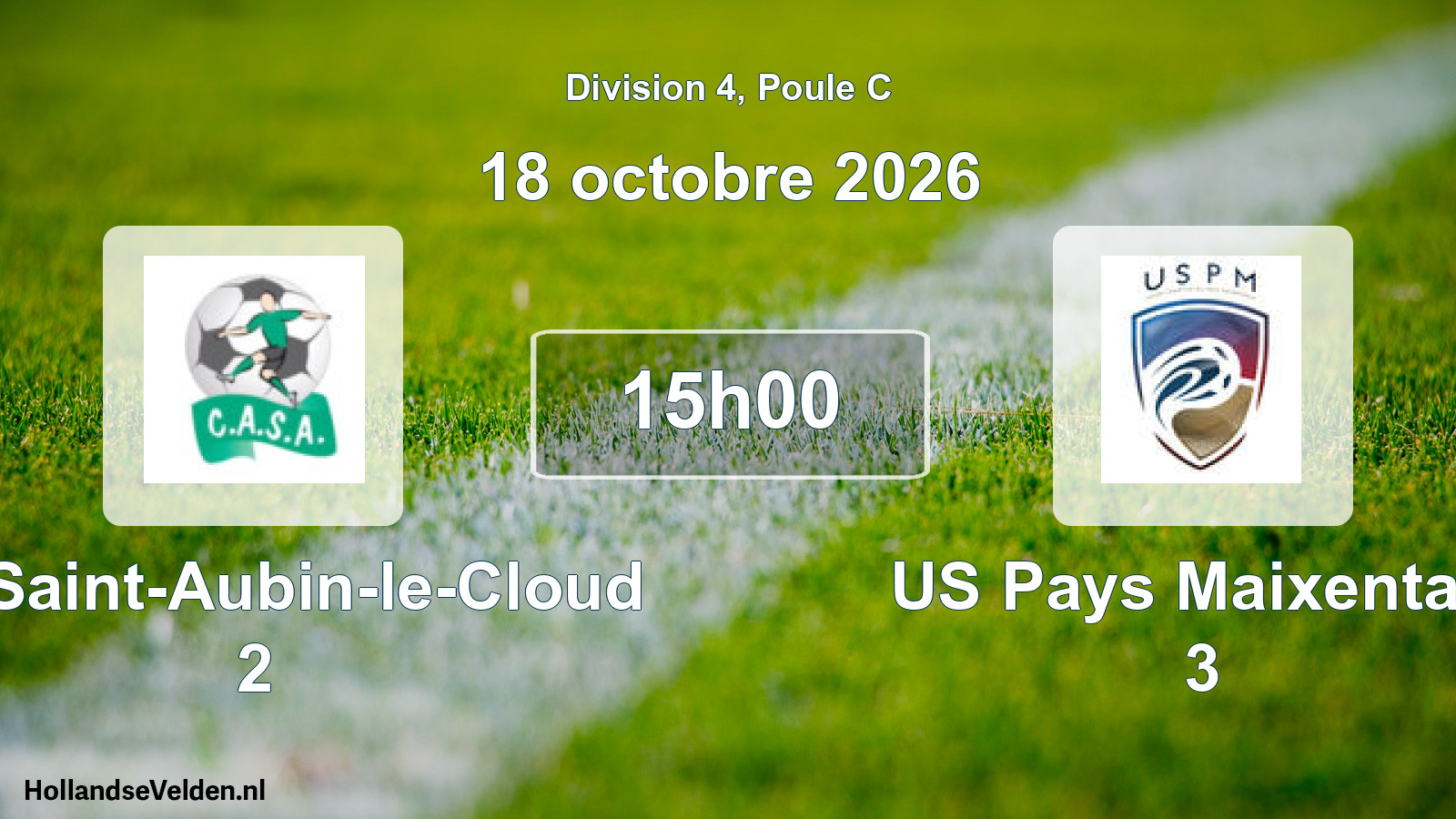 Scheduled Match: CA Saint-Aubin-le-Cloud 2 - US Pays Maixentais 3 (18 October 2026)