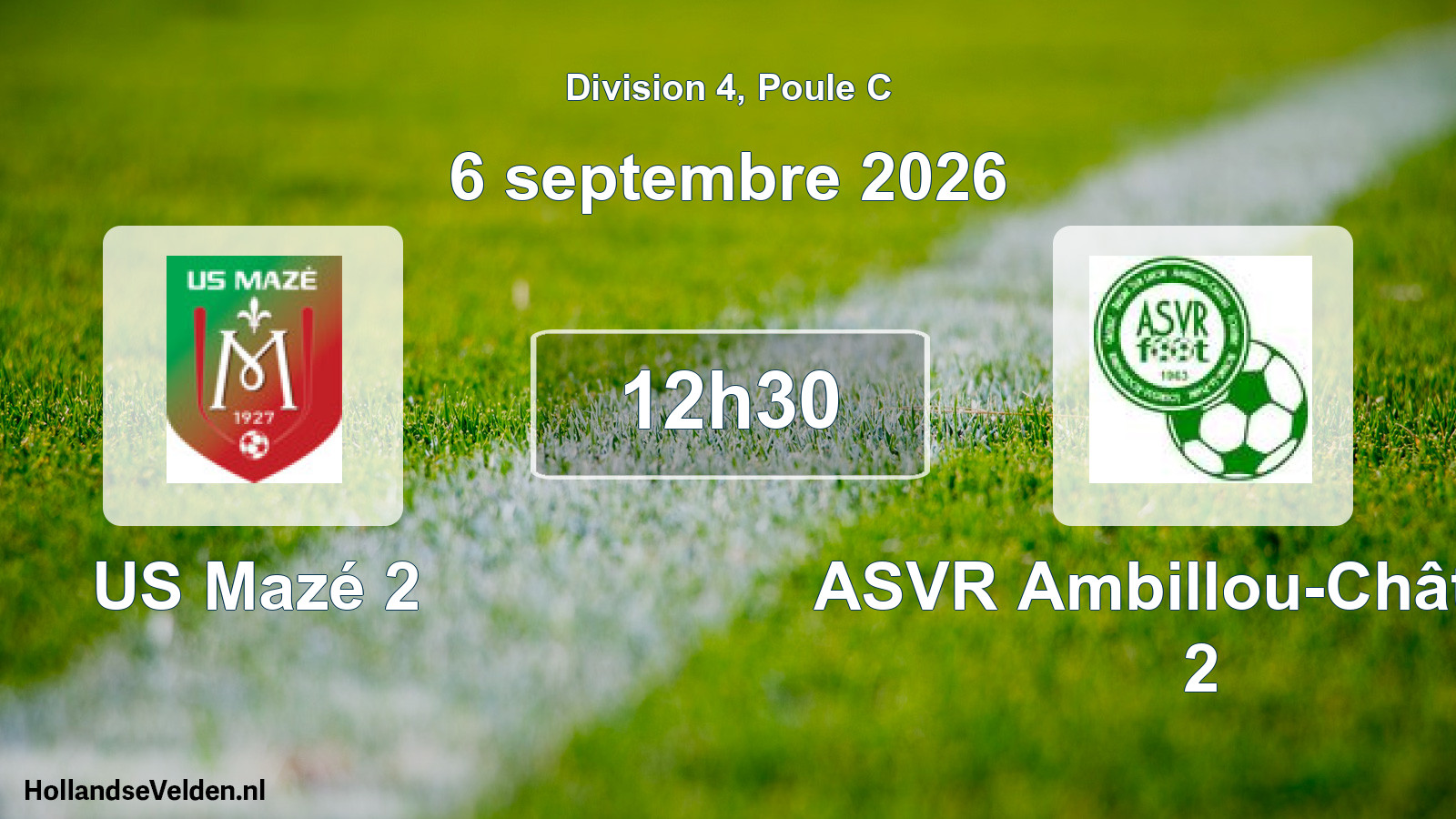 Match programmé: US Mazé 2 - ASVR Ambillou-Château 2 (6 septembre 2026)