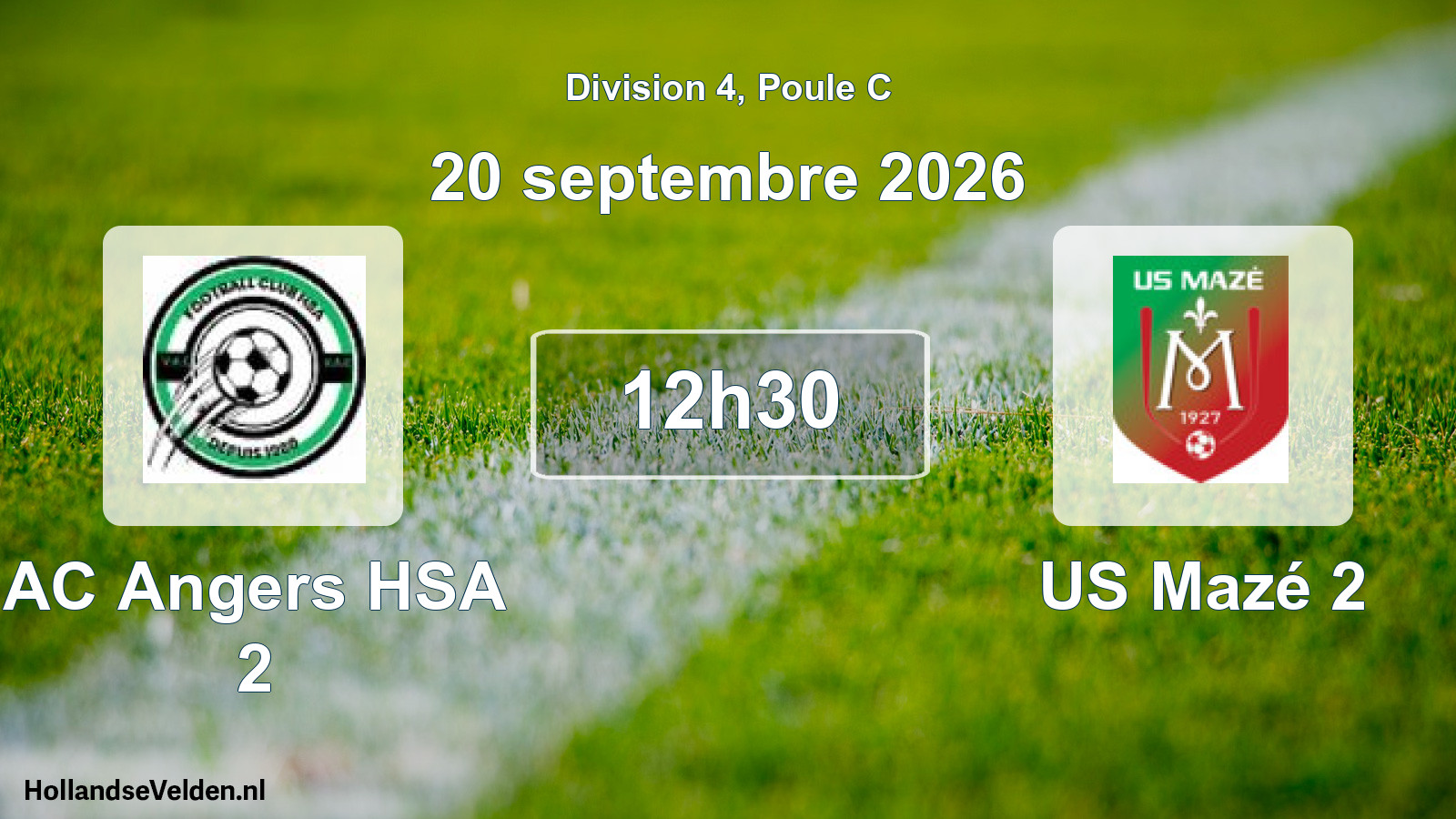 Scheduled Match: AC Angers HSA 2 - US Mazé 2 (20 September 2026)