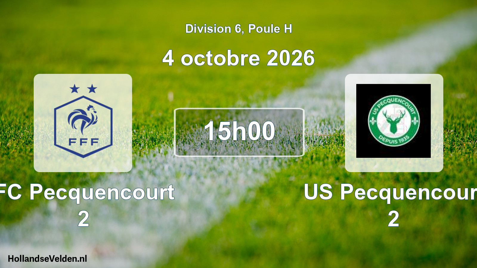 Scheduled Match: FC Pecquencourt 2 - US Pecquencourt 2 (4 October 2026)