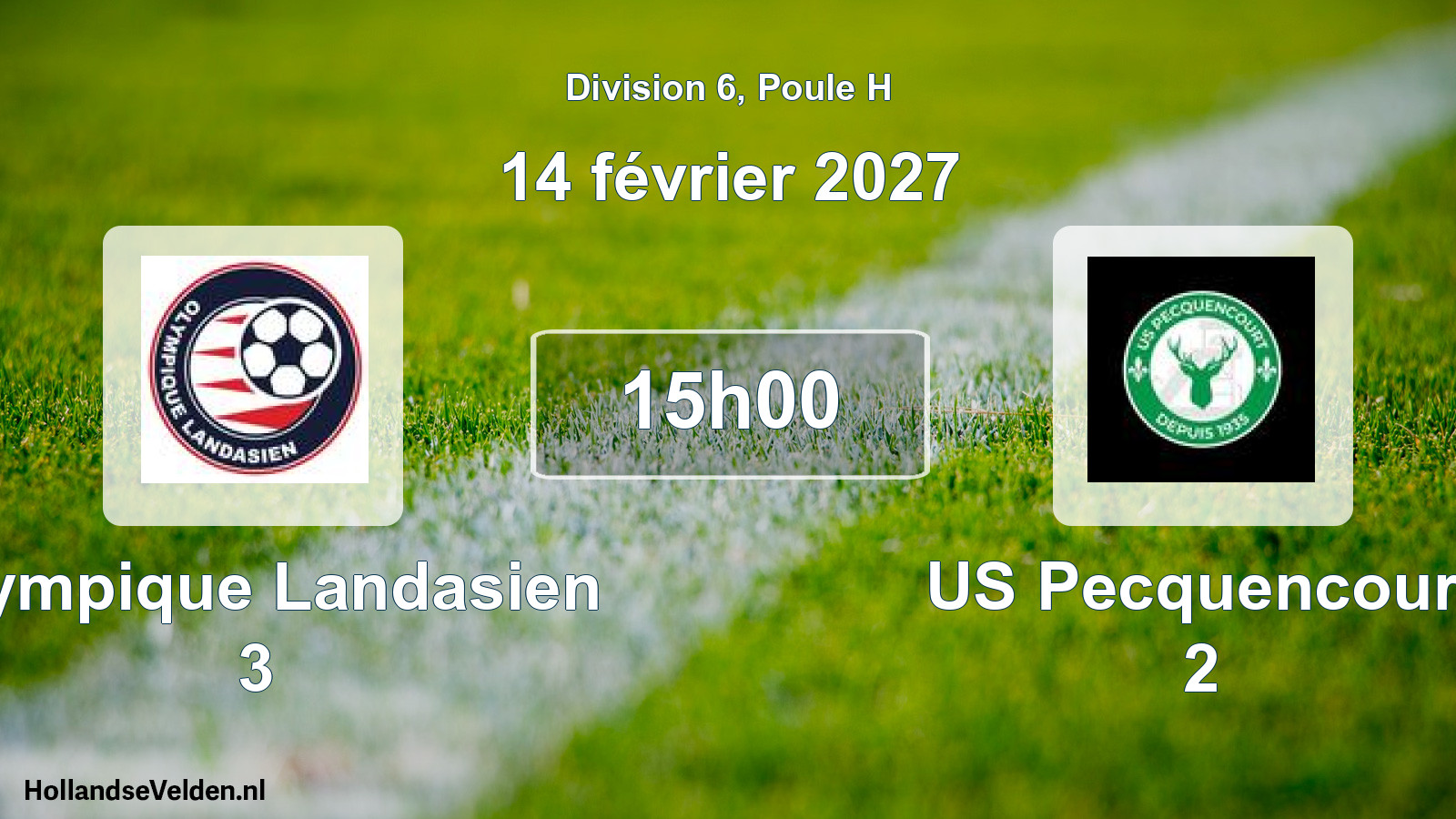 Match programmé: Olympique Landasien 3 - US Pecquencourt 2 (14 février 2027)