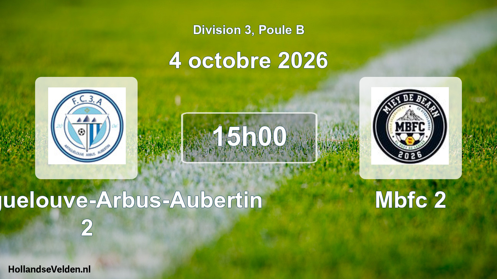 Scheduled Match: FC Artiguelouve-Arbus-Aubertin 2 - Mbfc 2 (4 October 2026)