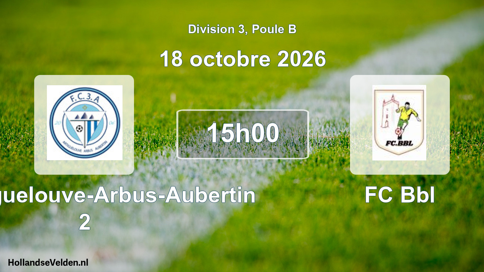 Match programmé: FC Artiguelouve-Arbus-Aubertin 2 - FC Bbl (18 octobre 2026)
