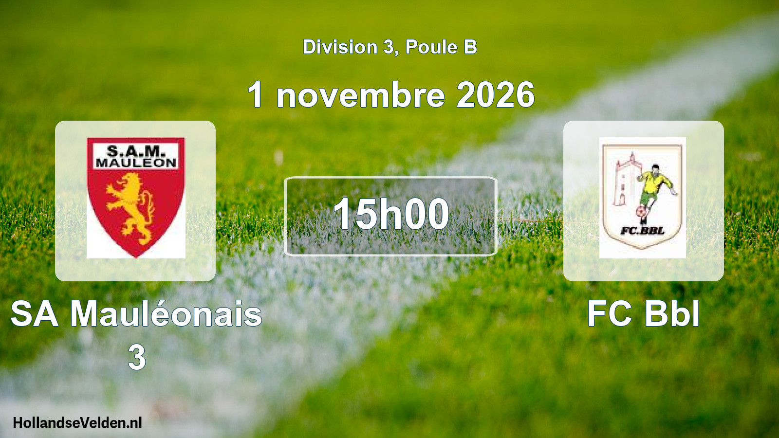 Match programmé: SA Mauléonais 3 - FC Bbl (1 novembre 2026)