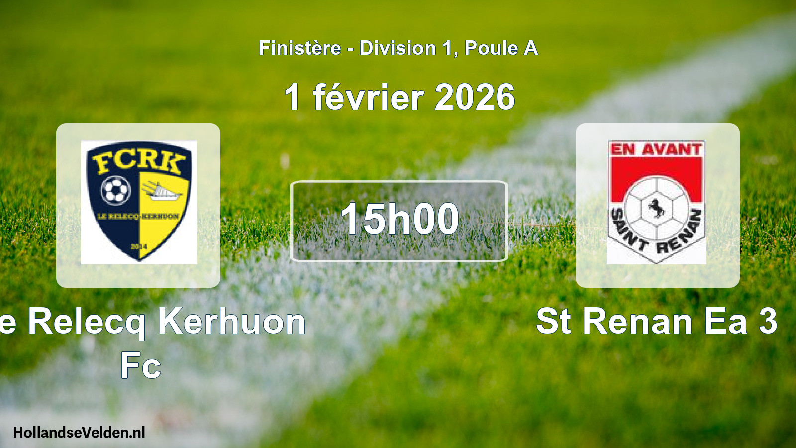 Scheduled Match: Le Relecq Kerhuon Fc - St Renan Ea 3 (1 February 2026)