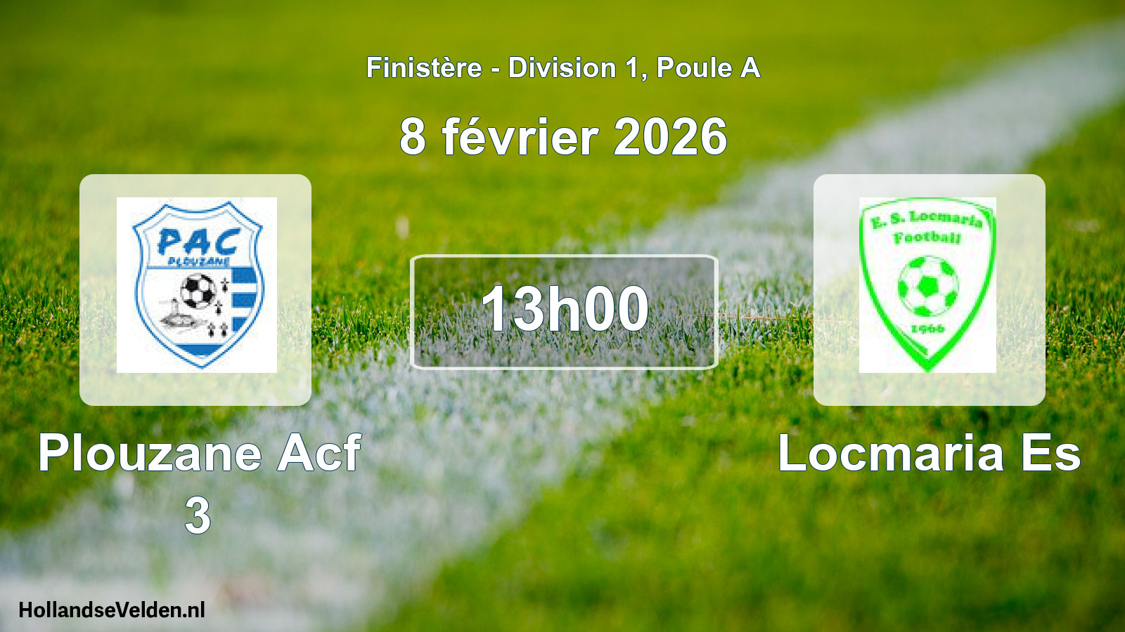 Geplande wedstrijd: Plouzane Acf 3 - Locmaria Es (8 februari 2026)