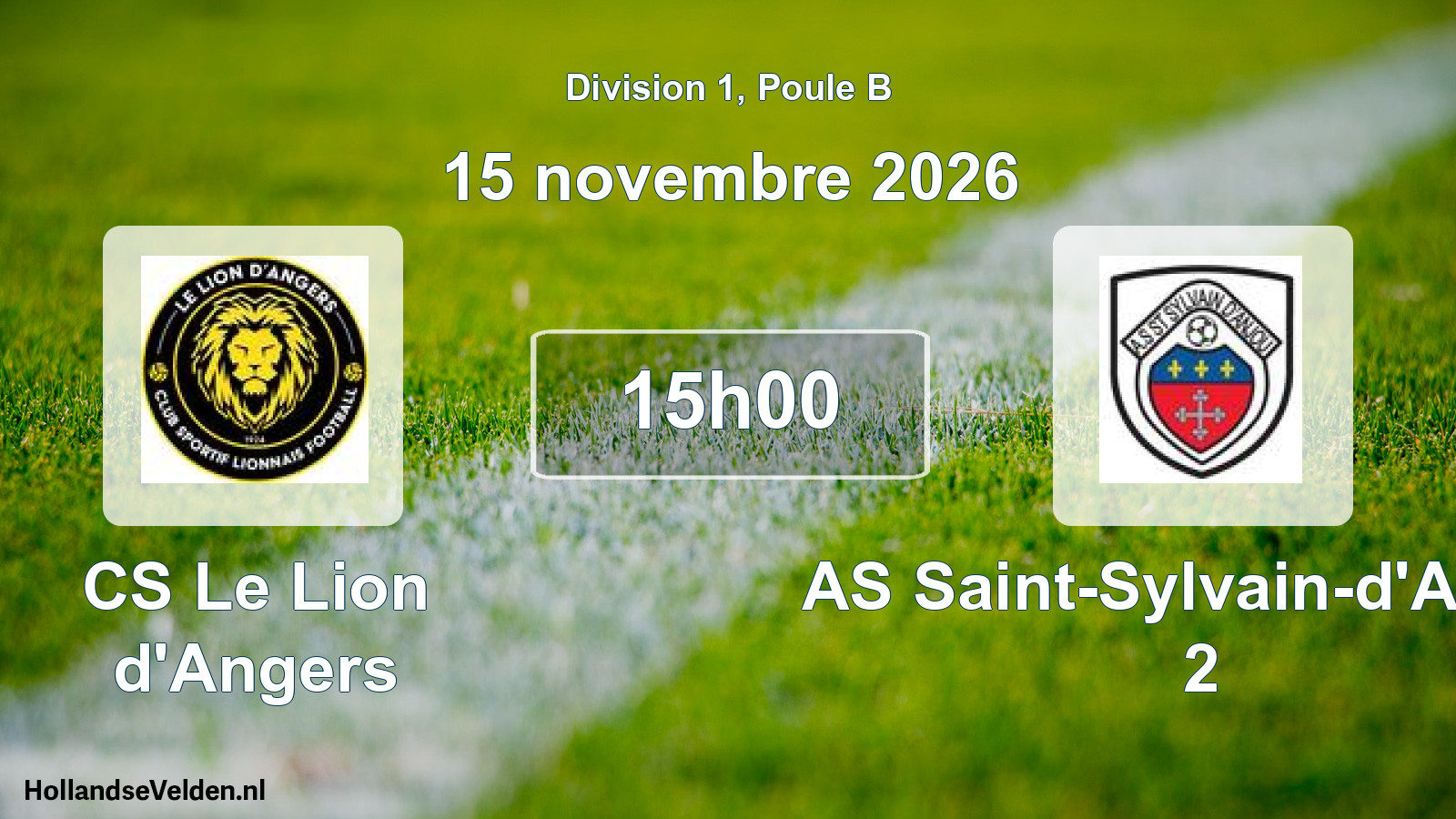 Match programmé: CS Le Lion d'Angers - AS Saint-Sylvain-d'Anjou 2 (15 novembre 2026)