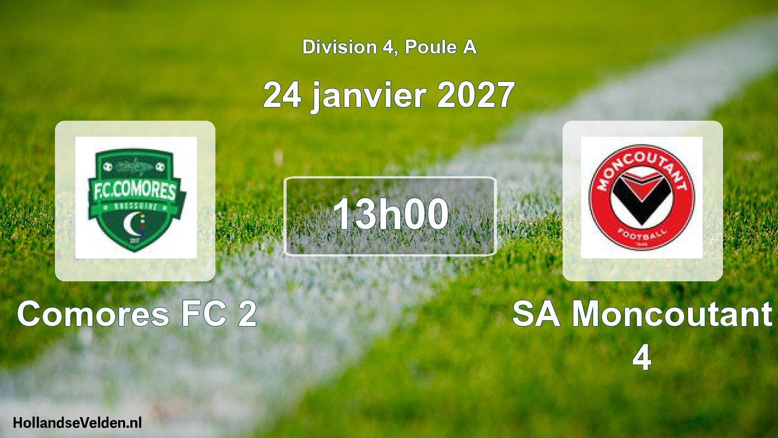 Match programmé: Comores FC 2 - SA Moncoutant 4 (24 janvier 2027)