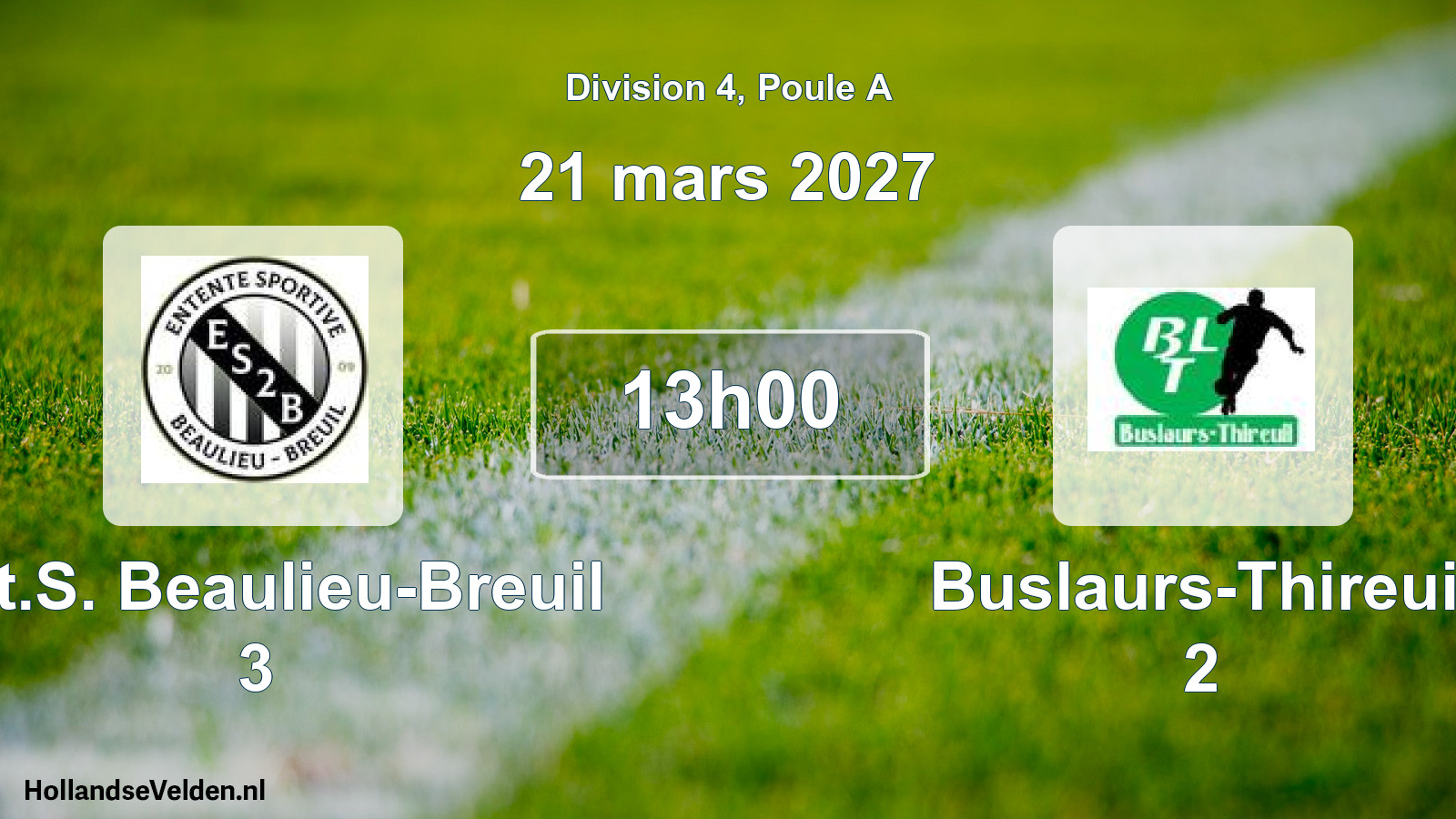 Geplande wedstrijd: Ent.S. Beaulieu-Breuil 3 - Buslaurs-Thireuil 2 (21 maart 2027)