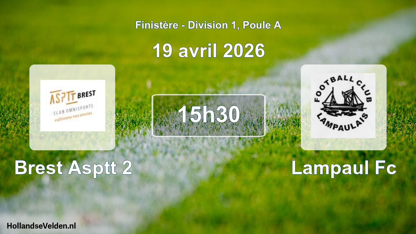 Geplande wedstrijd: Brest Asptt 2 - Lampaul Fc (19 avril 2026)