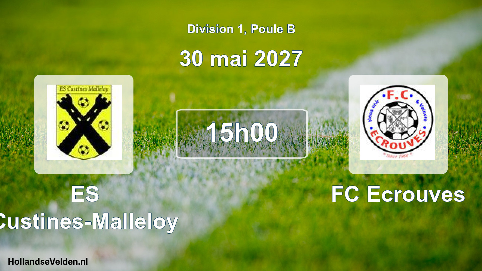 Match programmé: ES Custines-Malleloy - FC Ecrouves (30 mai 2027)
