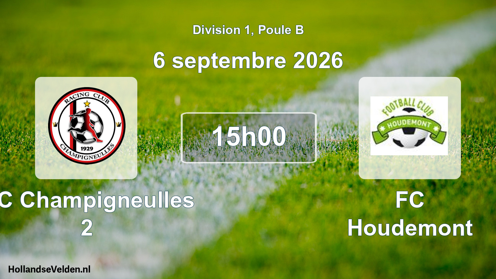 Match programmé: RC Champigneulles 2 - FC Houdemont (6 septembre 2026)