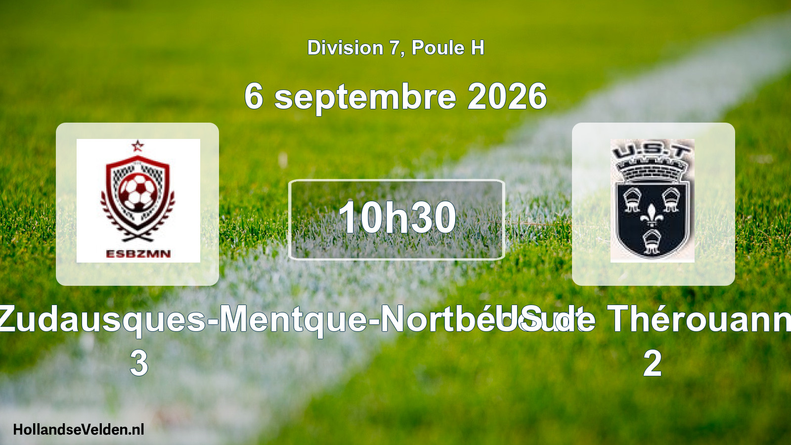 Scheduled Match: ES Boisdinghem-Zudausques-Mentque-Nortbécourt 3 - US de Thérouanne 2 (6 September 2026)