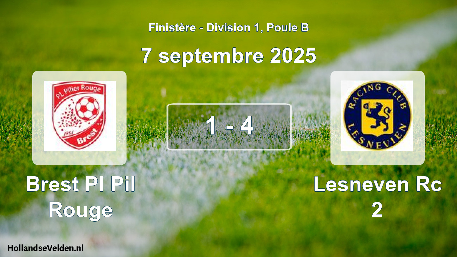 Gespeelde wedstrijd: Brest Pl Pil Rouge - Lesneven Rc 2 1 - 4 (7 september 2025)