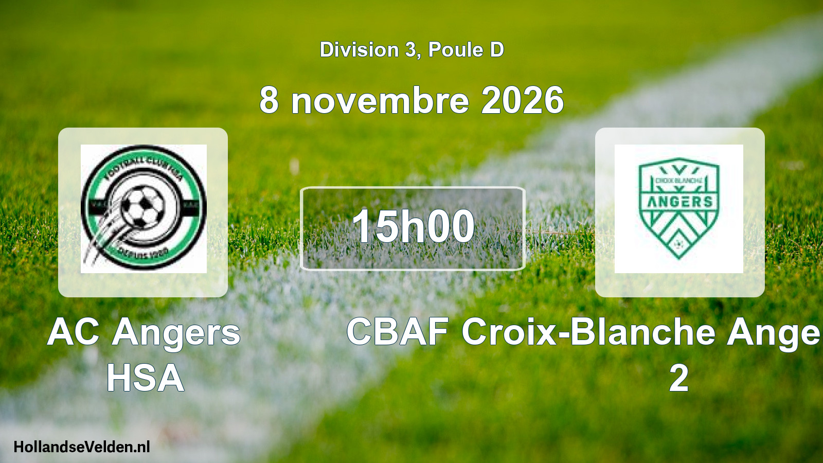 Scheduled Match: AC Angers HSA - CBAF Croix-Blanche Angers Football 2 (8 November 2026)