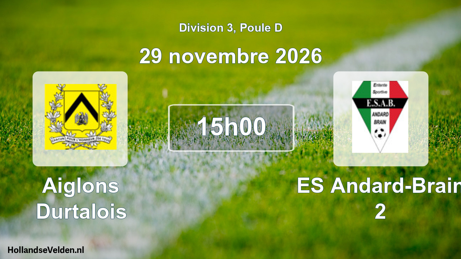 Scheduled Match: Aiglons Durtalois - ES Andard-Brain 2 (29 November 2026)