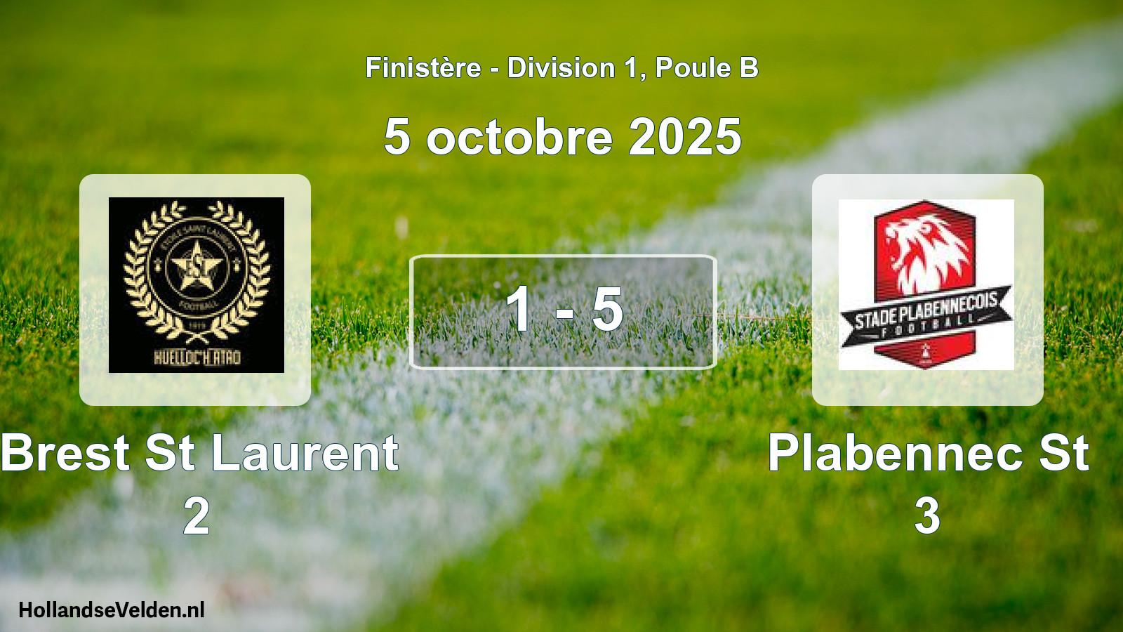 Gespeelde wedstrijd: Brest St Laurent 2 - Plabennec St 3 1 - 5 (5 octobre 2025)