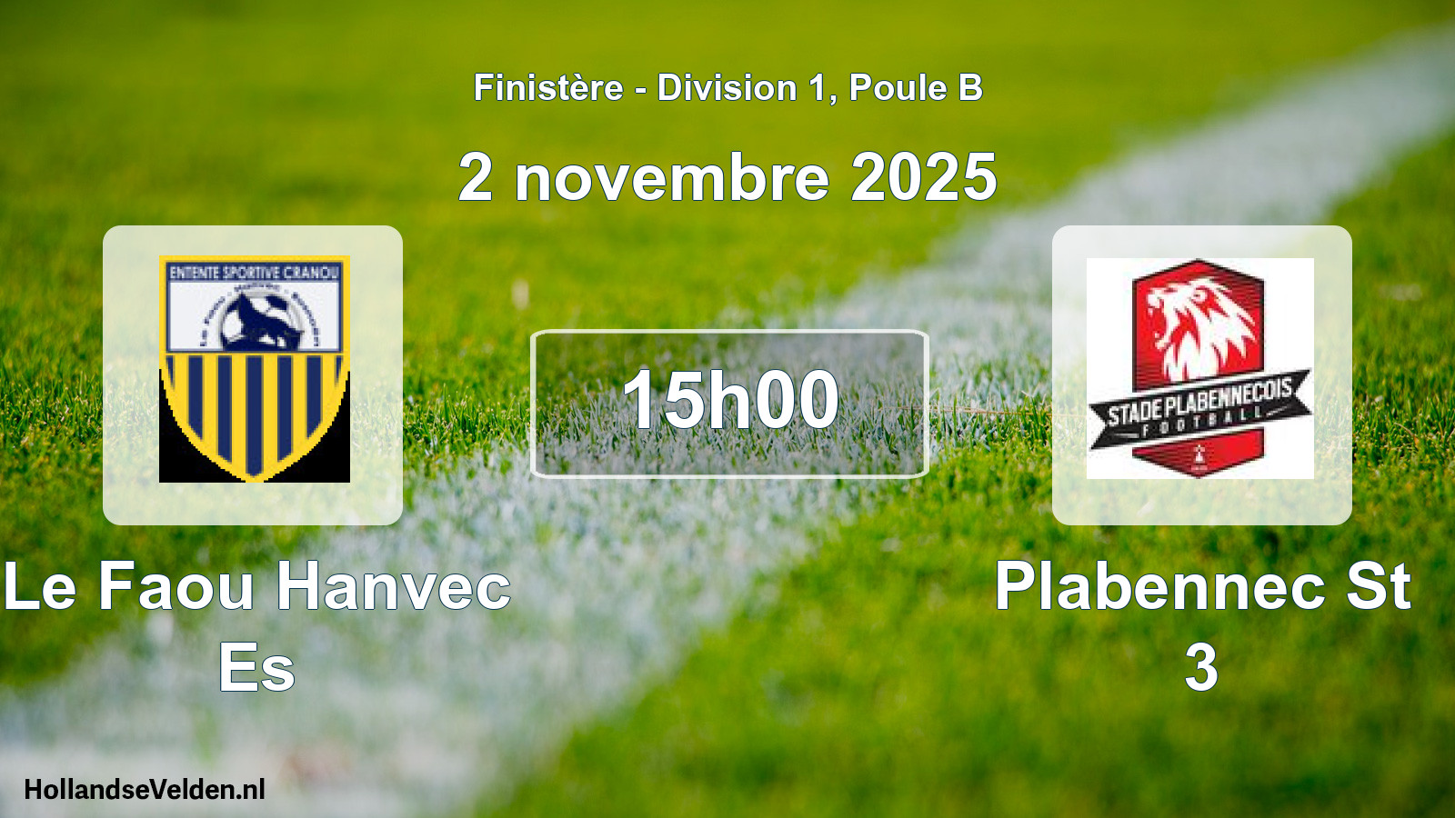 Geplande wedstrijd: Le Faou Hanvec Es - Plabennec St 3 (2 novembre 2025)