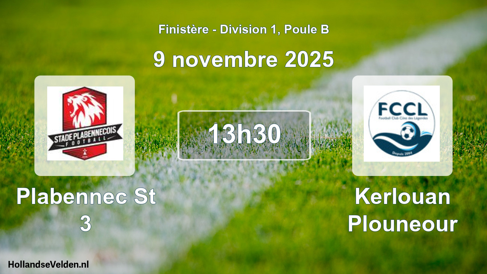 Geplande wedstrijd: Plabennec St 3 - Kerlouan Plouneour (9 novembre 2025)