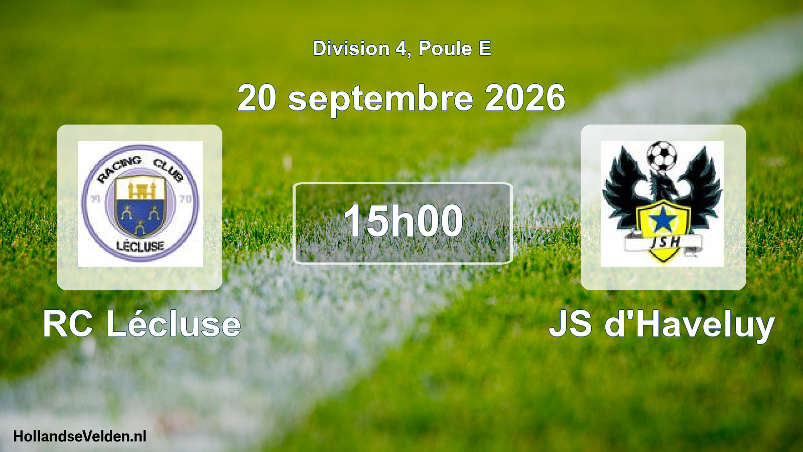Match programmé: RC Lécluse - JS d'Haveluy (20 septembre 2026)