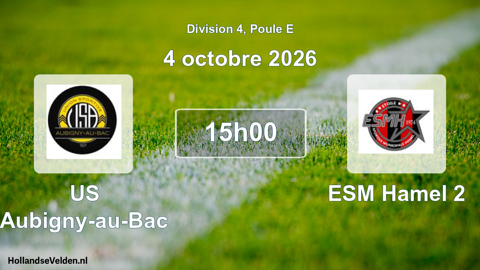 Match programmé: US Aubigny-au-Bac - ESM Hamel 2 (4 octobre 2026)
