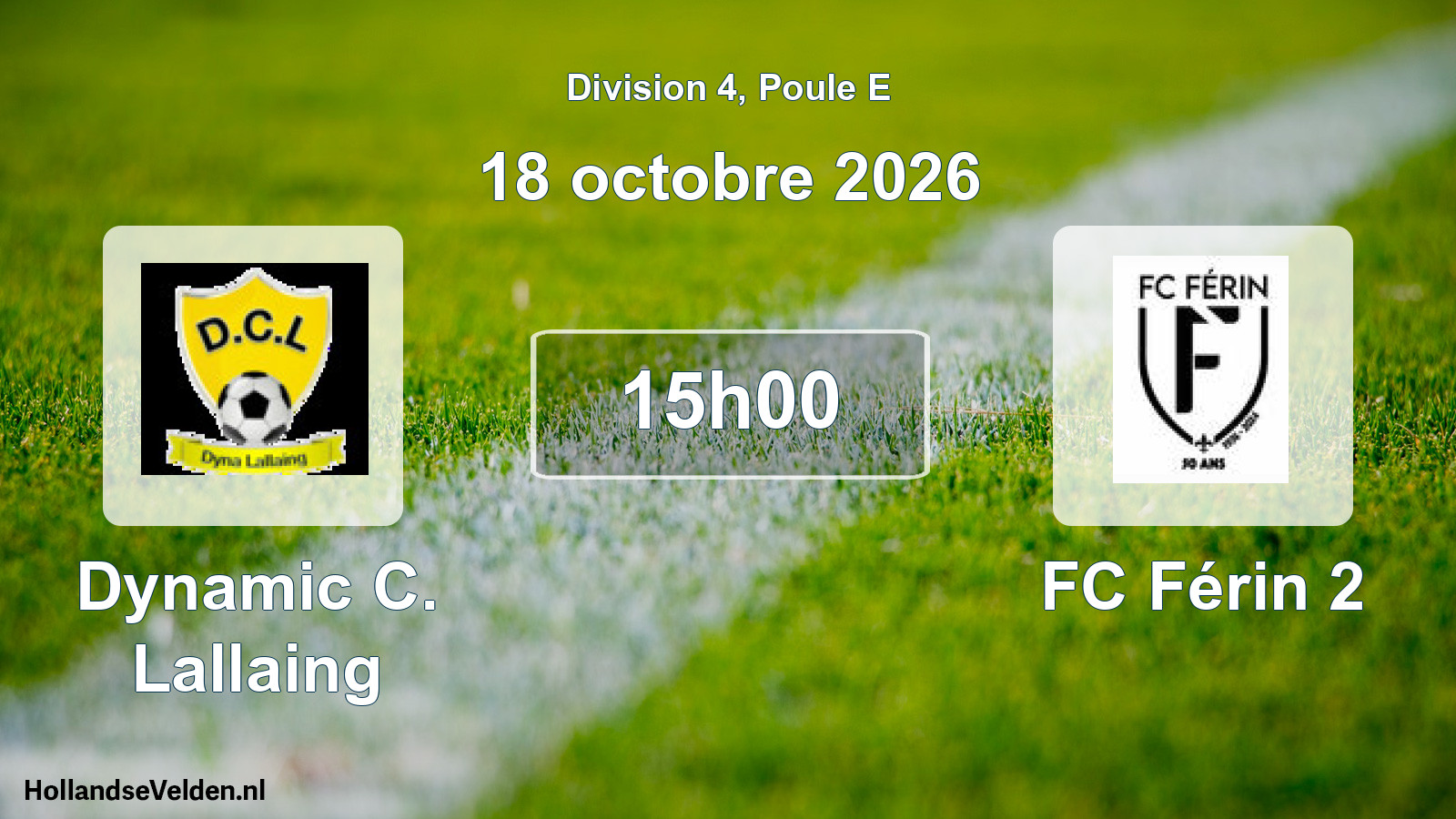 Match programmé: Dynamic C. Lallaing - FC Férin 2 (18 octobre 2026)