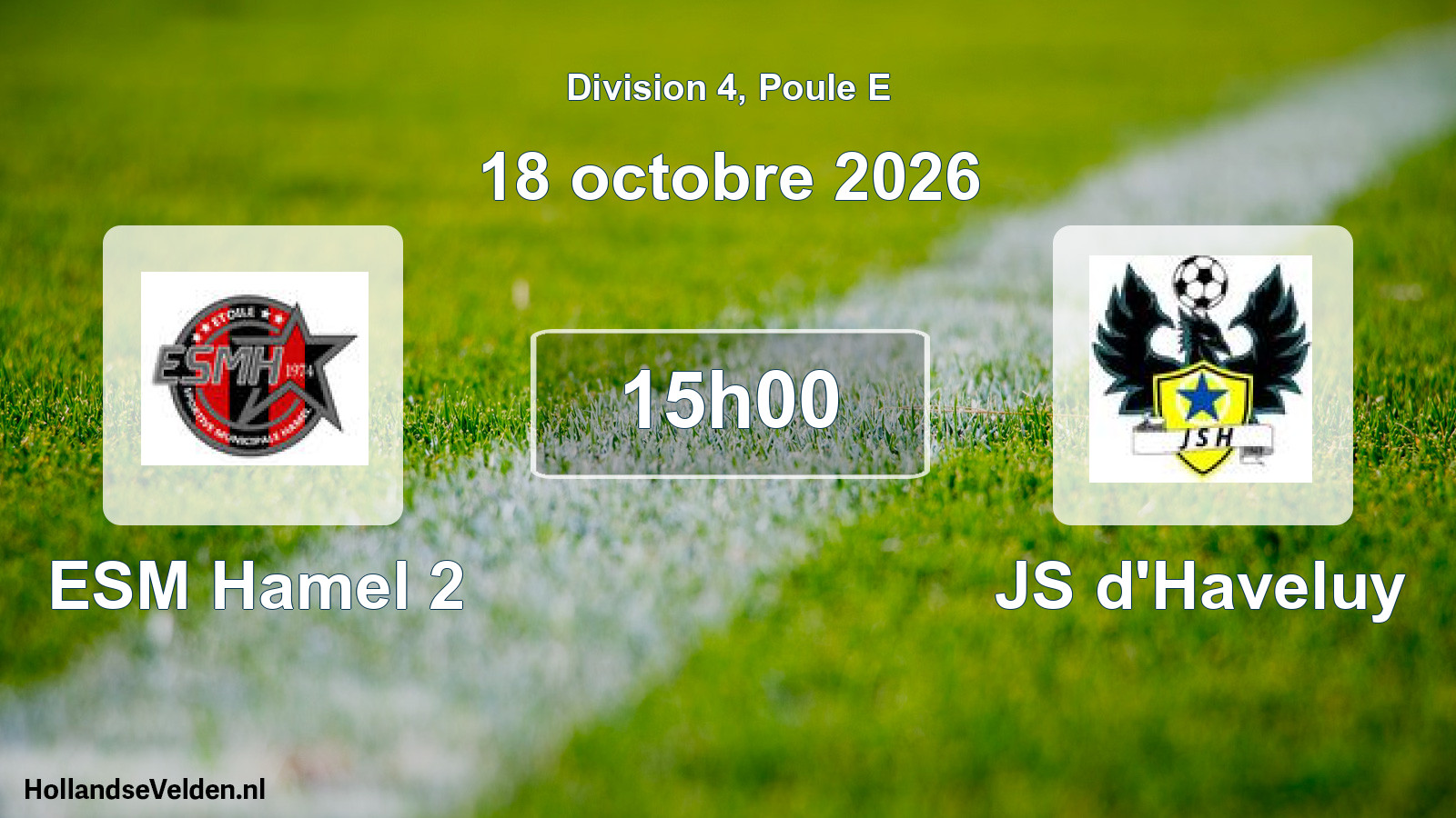 Match programmé: ESM Hamel 2 - JS d'Haveluy (18 octobre 2026)