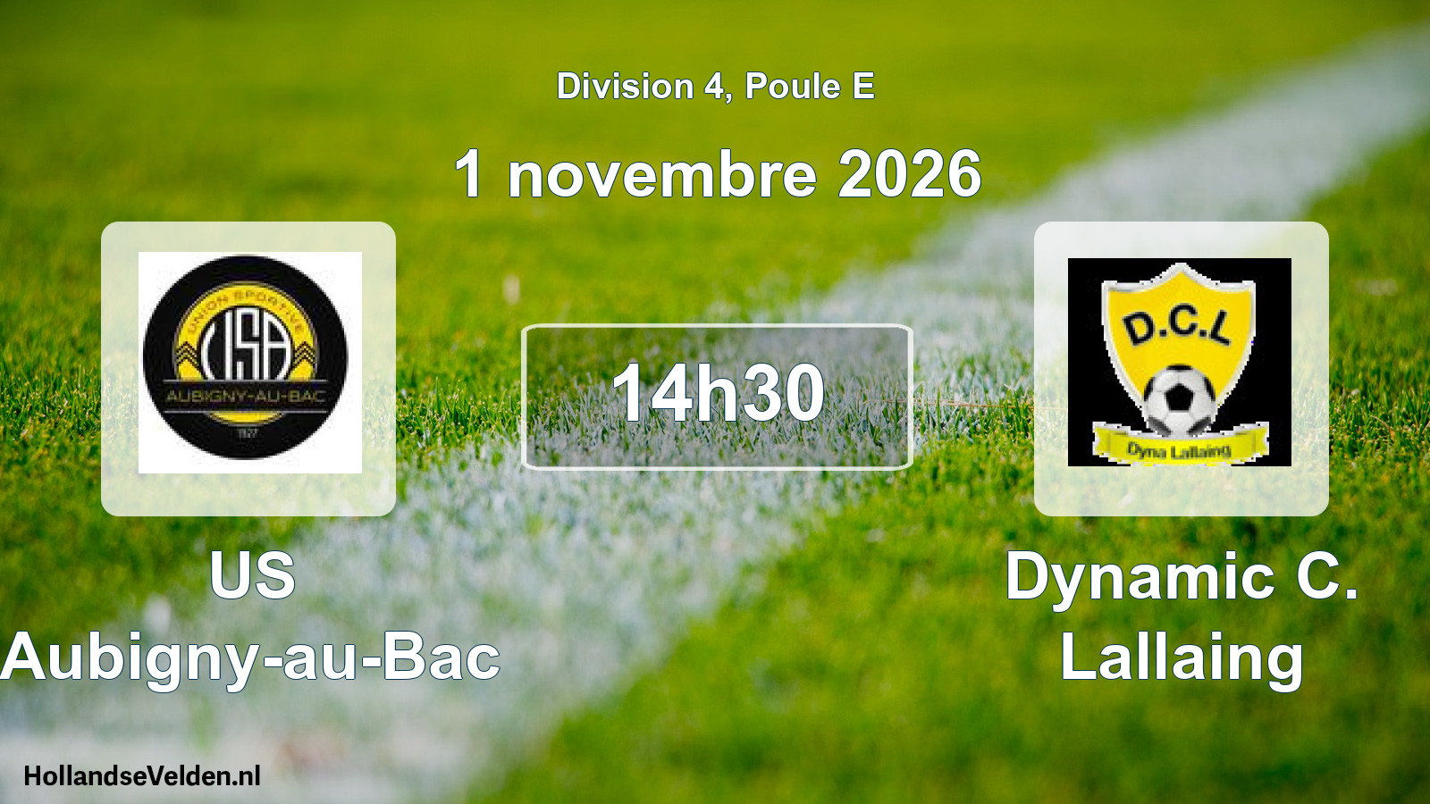 Match programmé: US Aubigny-au-Bac - Dynamic C. Lallaing (1 novembre 2026)