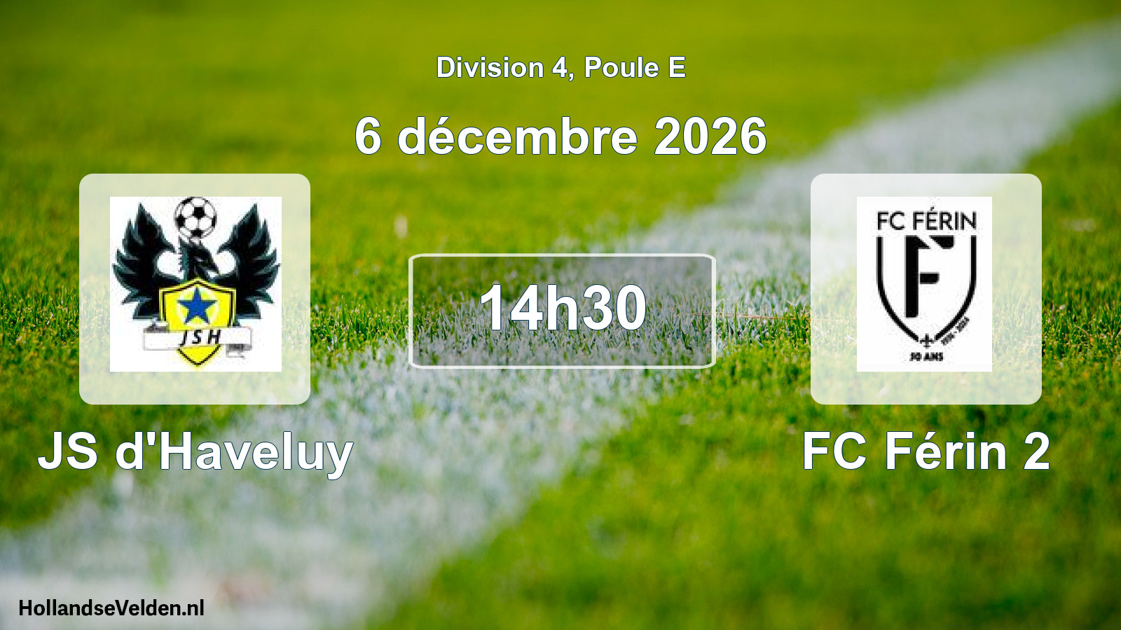 Match programmé: JS d'Haveluy - FC Férin 2 (6 décembre 2026)