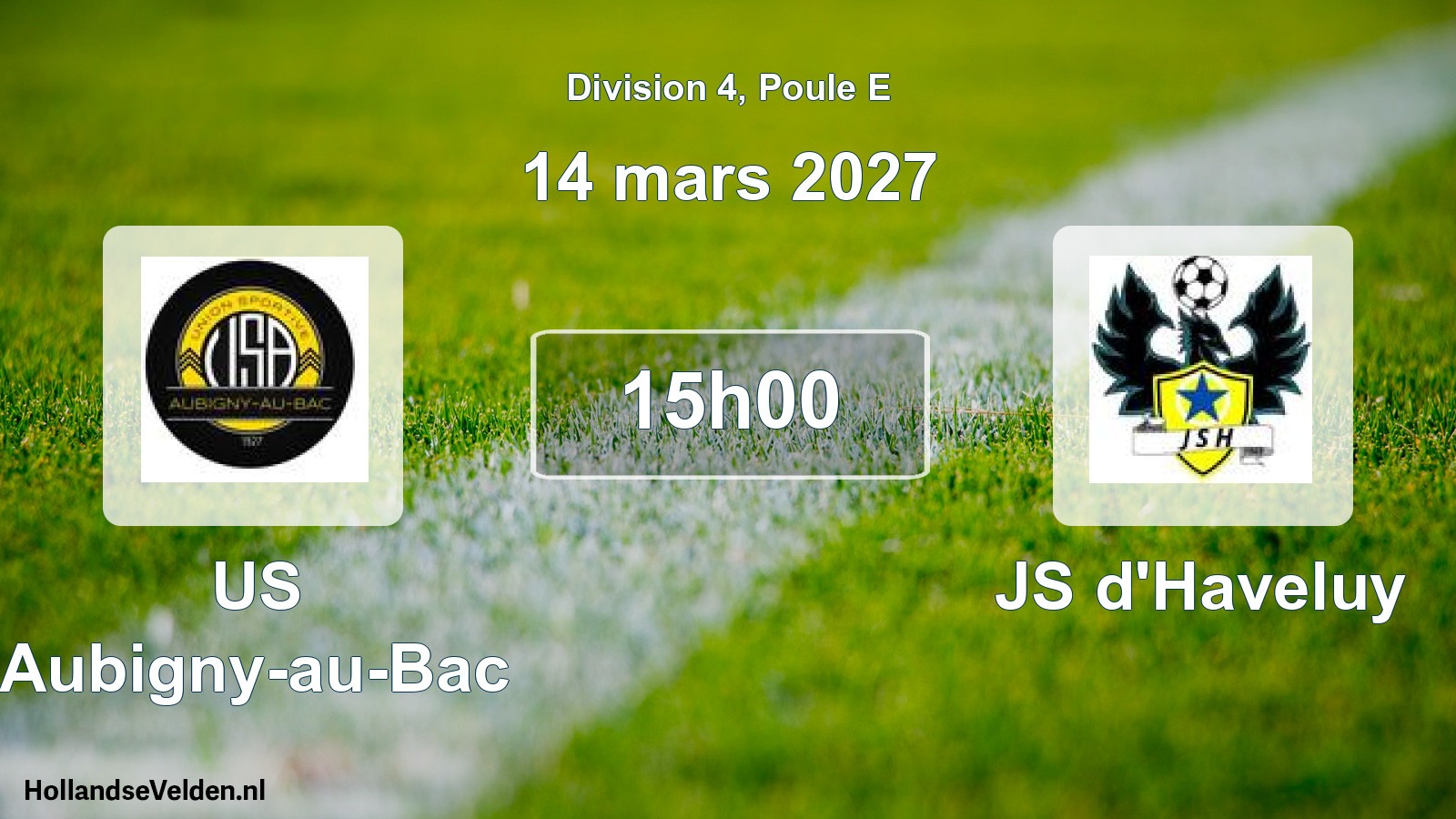 Match programmé: US Aubigny-au-Bac - JS d'Haveluy (14 mars 2027)