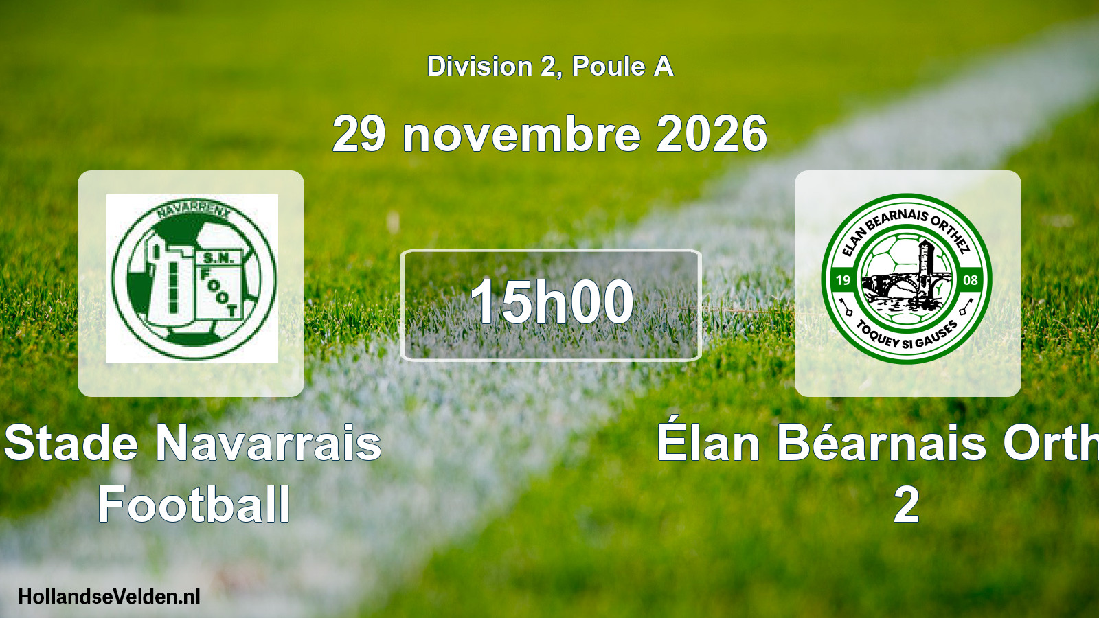 Scheduled Match: Stade Navarrais Football - Élan Béarnais Orthez 2 (29 November 2026)
