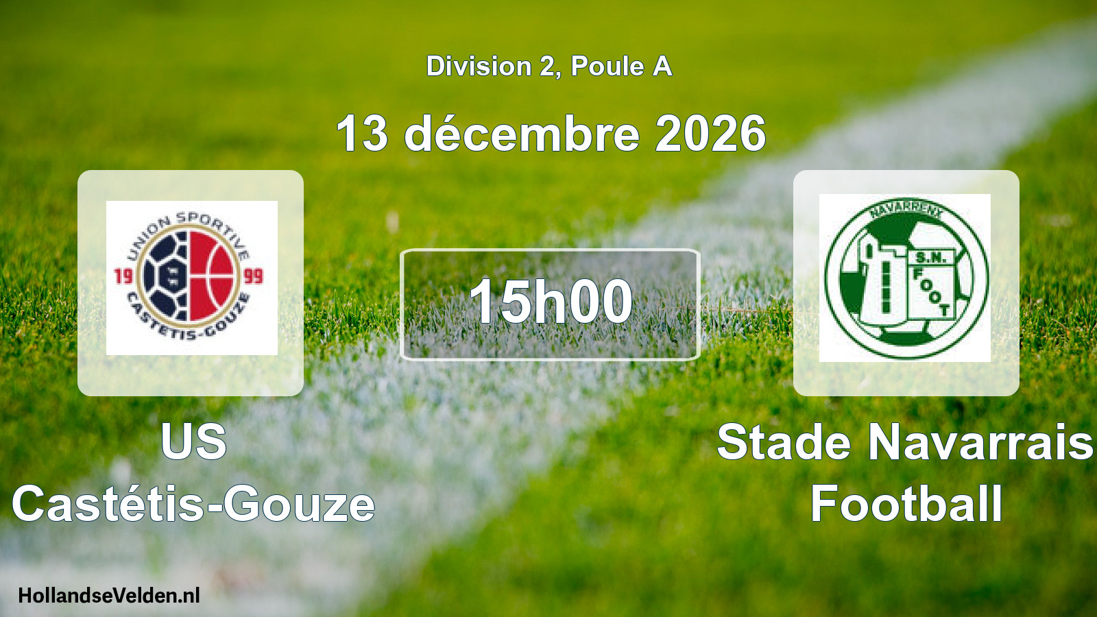 Match programmé: US Castétis-Gouze - Stade Navarrais Football (13 décembre 2026)