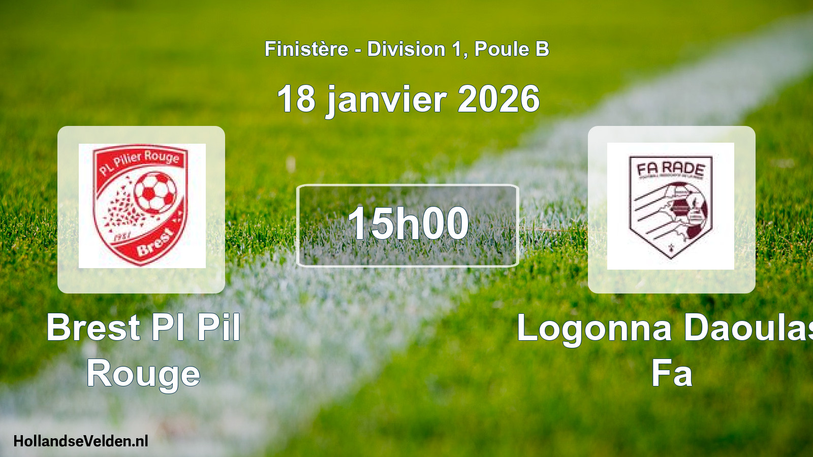 Scheduled Match: Brest Pl Pil Rouge - Logonna Daoulas Fa (18 January 2026)