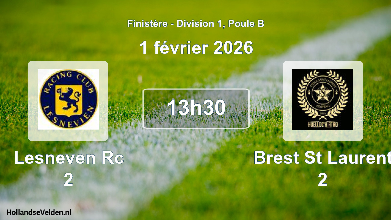 Geplande wedstrijd: Lesneven Rc 2 - Brest St Laurent 2 (1 février 2026)