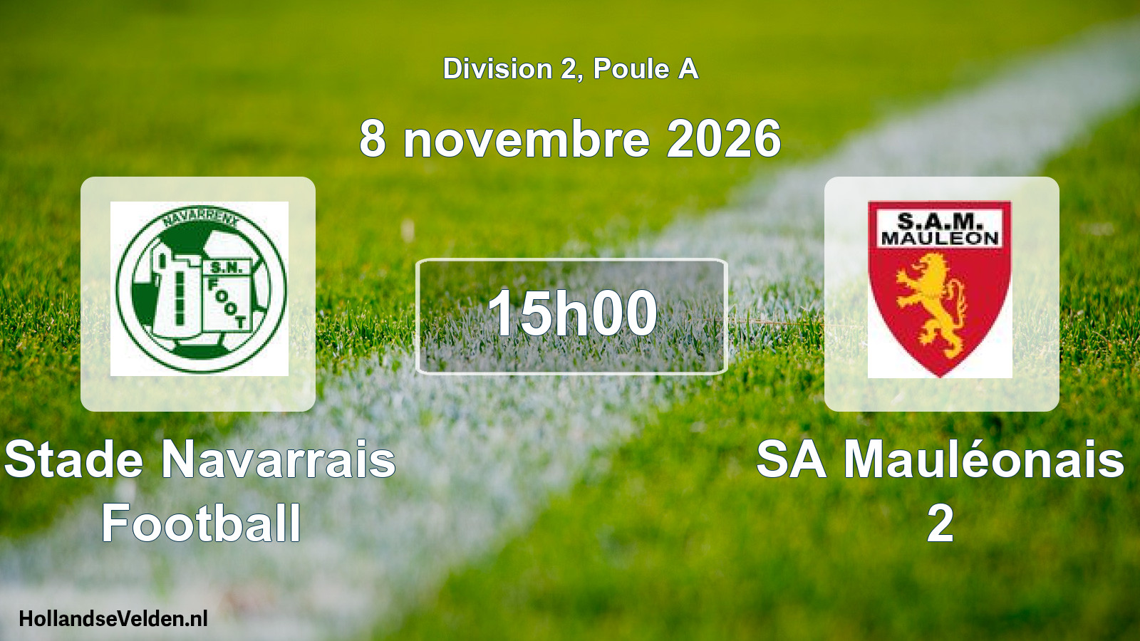 Scheduled Match: Stade Navarrais Football - SA Mauléonais 2 (8 November 2026)