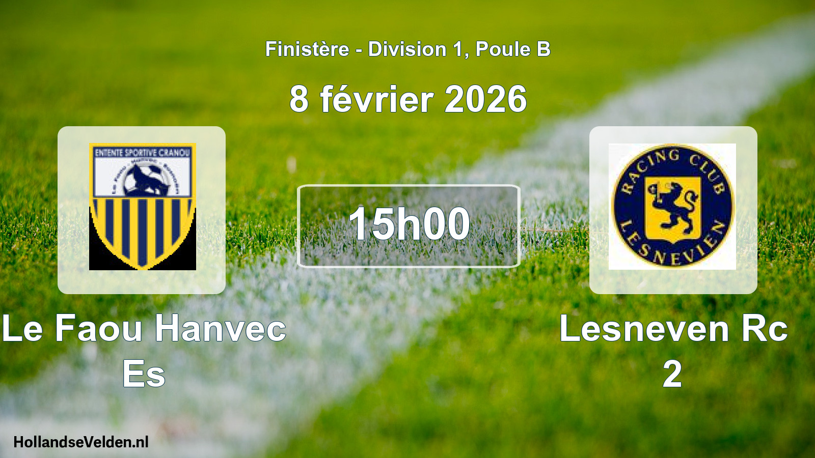 Scheduled Match: Le Faou Hanvec Es - Lesneven Rc 2 (8 February 2026)