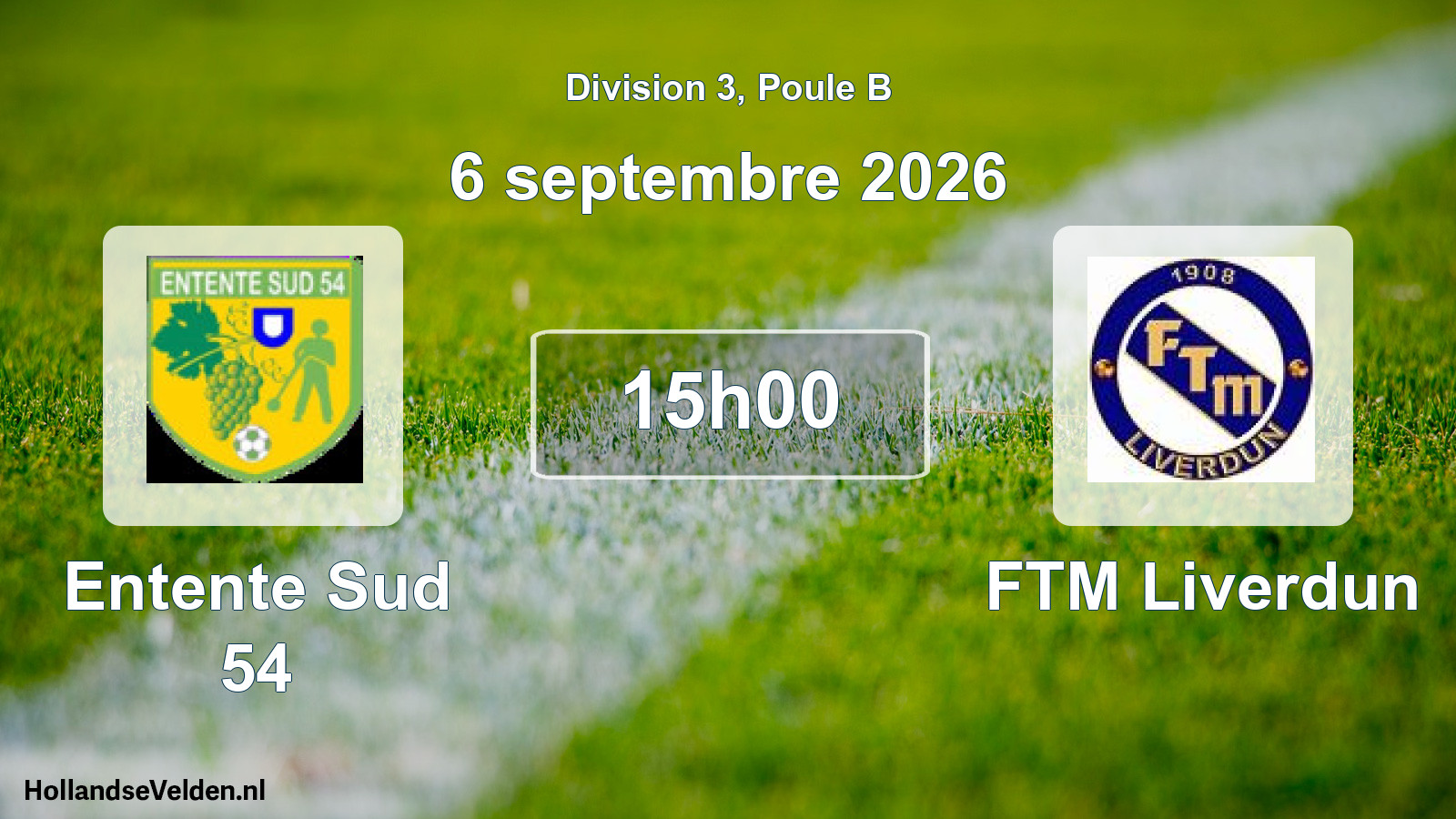 Match programmé: Entente Sud 54 - FTM Liverdun (6 septembre 2026)