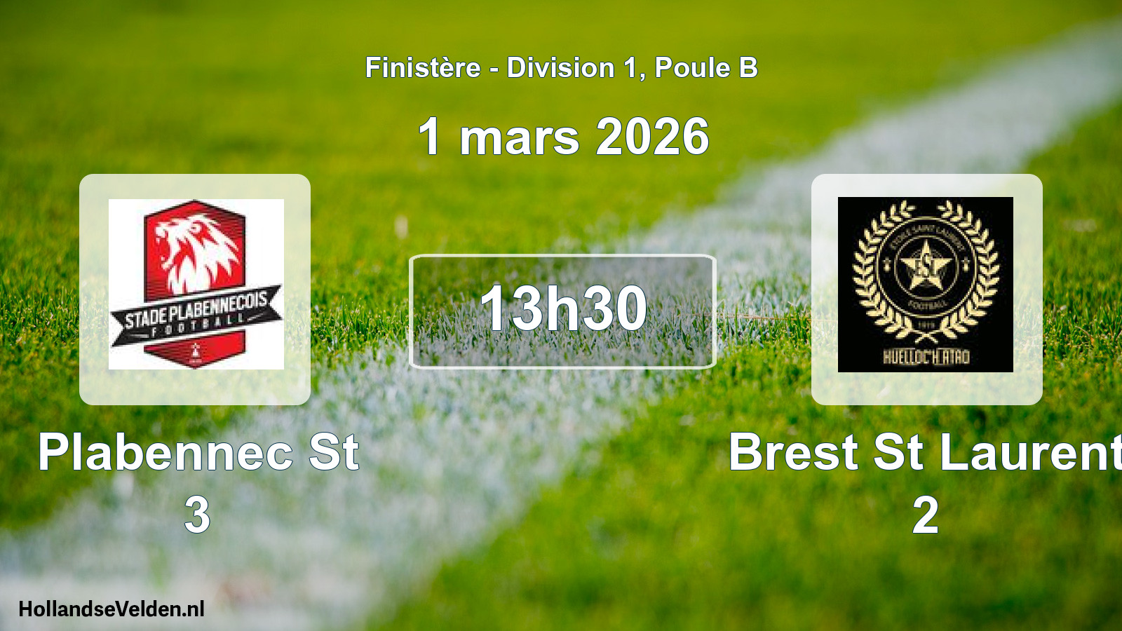 Geplande wedstrijd: Plabennec St 3 - Brest St Laurent 2 (1 mars 2026)