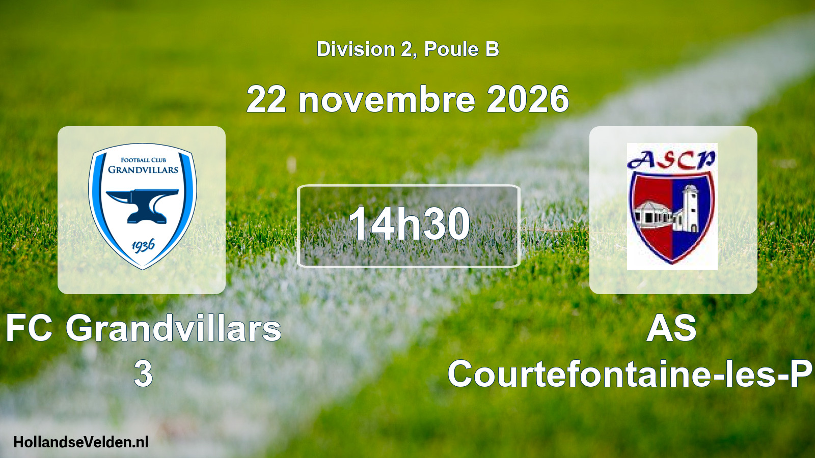 Match programmé: FC Grandvillars 3 - AS Courtefontaine-les-Plains (22 novembre 2026)