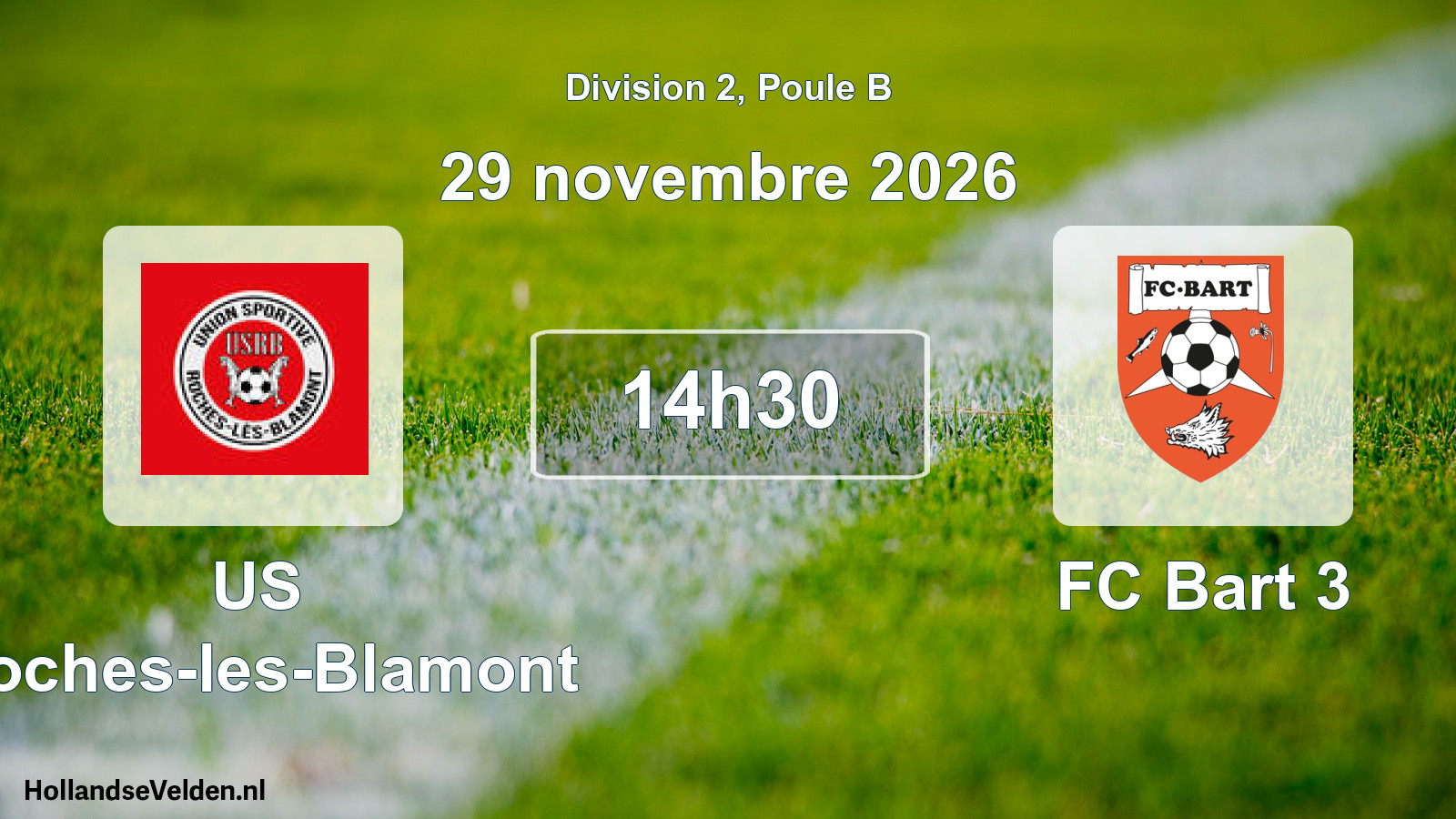 Scheduled Match: US Roches-les-Blamont - FC Bart 3 (29 November 2026)