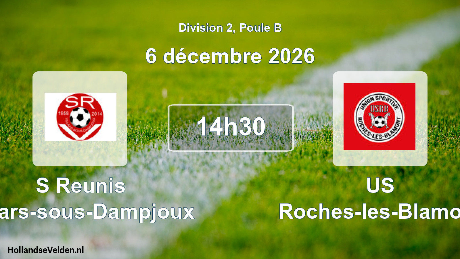 Match programmé: S Reunis Villars-sous-Dampjoux - US Roches-les-Blamont (6 décembre 2026)