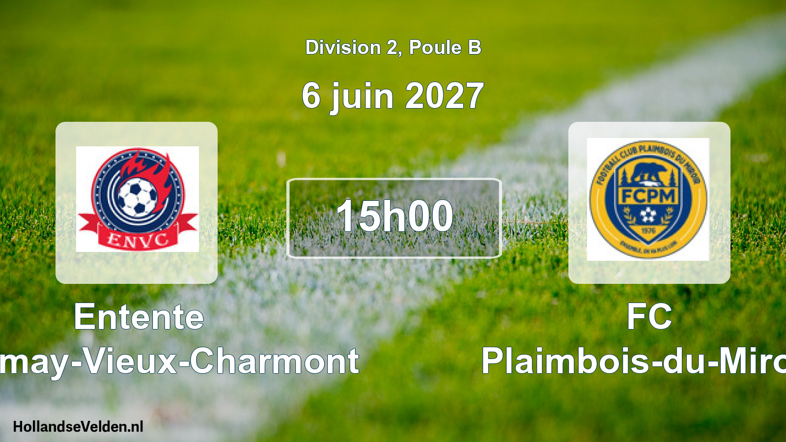 Match programmé: Entente Nommay-Vieux-Charmont - FC Plaimbois-du-Miroir (6 juin 2027)