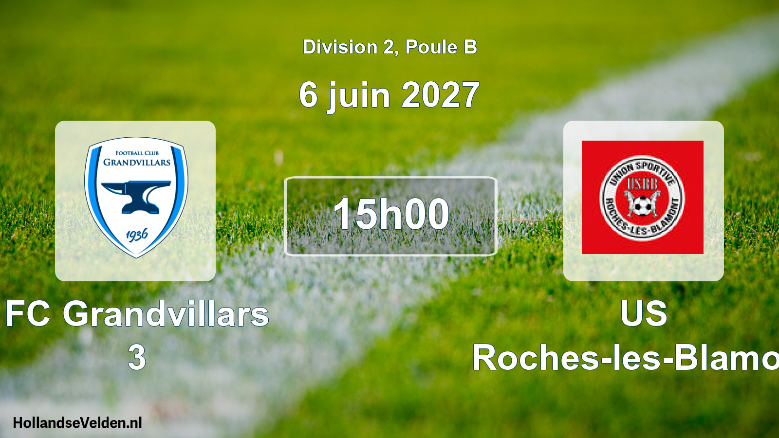 Match programmé: FC Grandvillars 3 - US Roches-les-Blamont (6 juin 2027)
