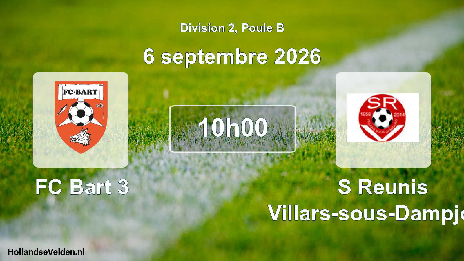 Match programmé: FC Bart 3 - S Reunis Villars-sous-Dampjoux (6 septembre 2026)