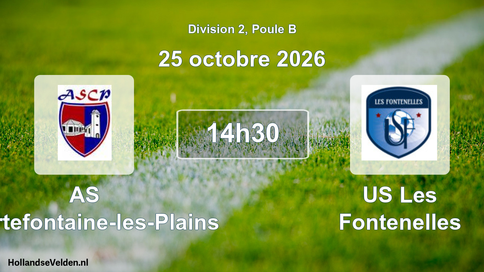 Match programmé: AS Courtefontaine-les-Plains - US Les Fontenelles (25 octobre 2026)