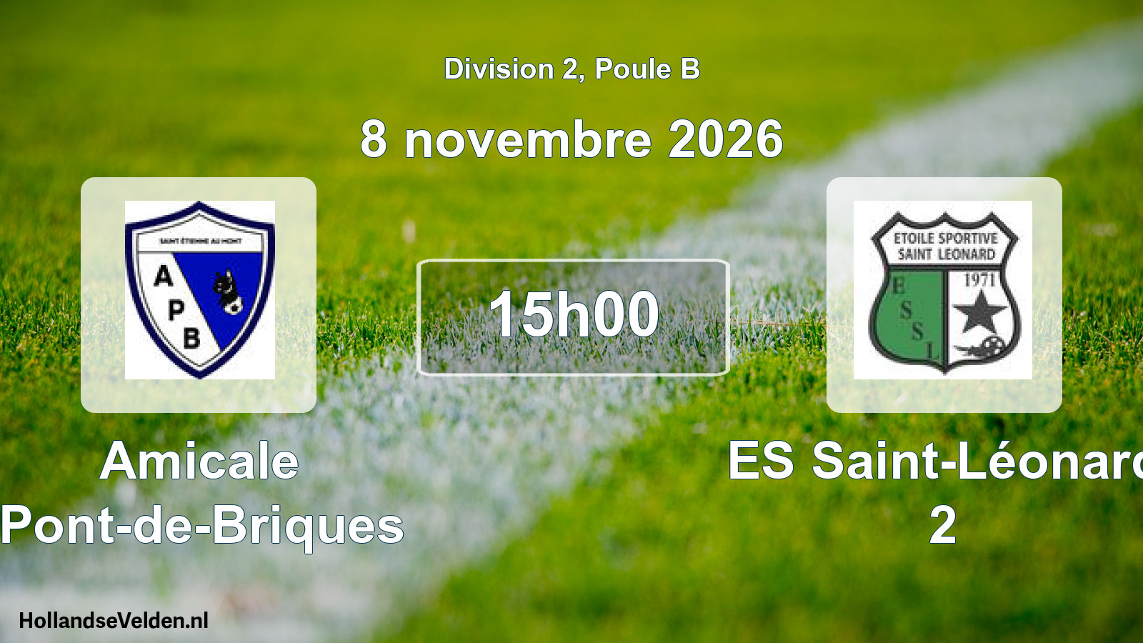 Scheduled Match: Amicale Pont-de-Briques - ES Saint-Léonard 2 (8 November 2026)