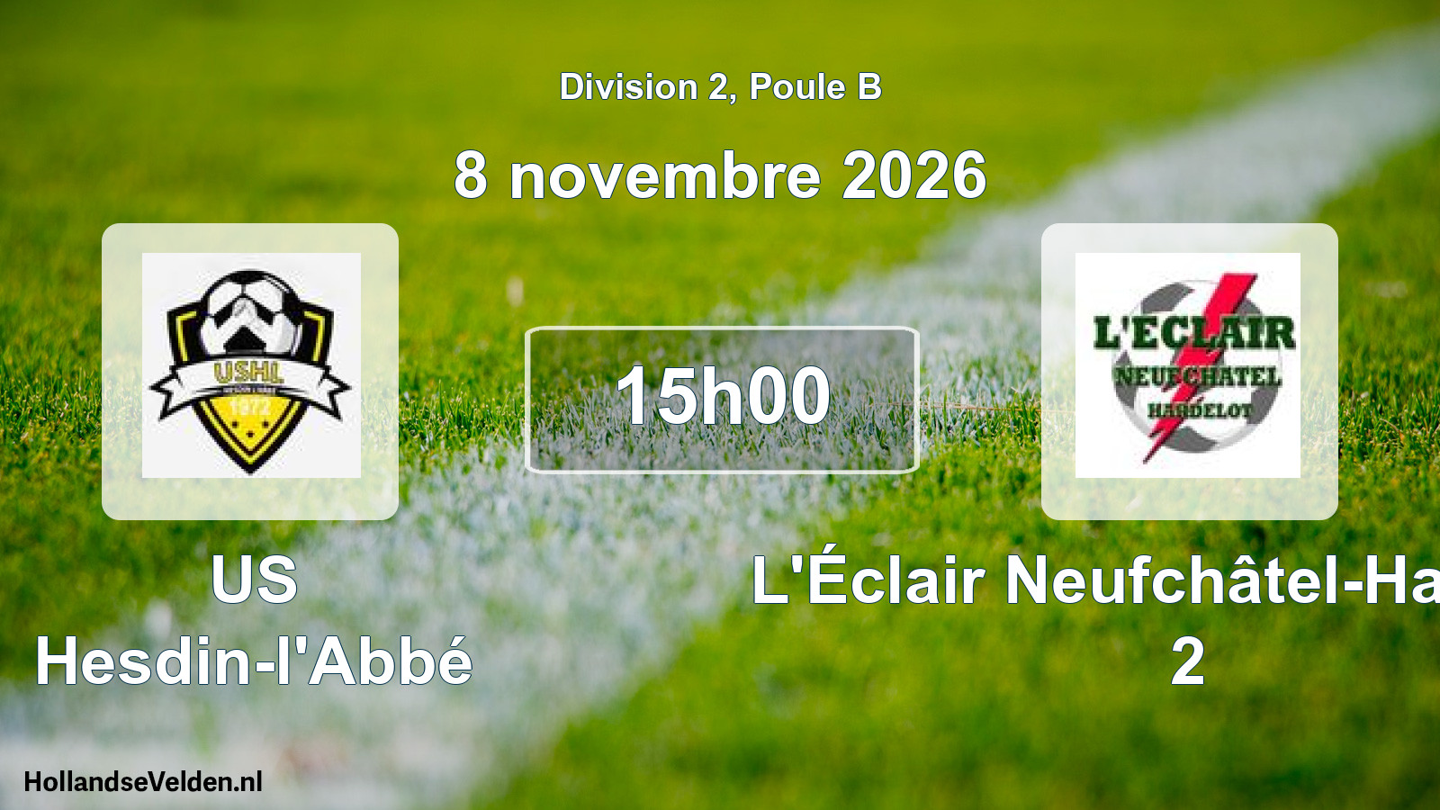 Scheduled Match: US Hesdin-l'Abbé - L'Éclair Neufchâtel-Hardelot 2 (8 November 2026)