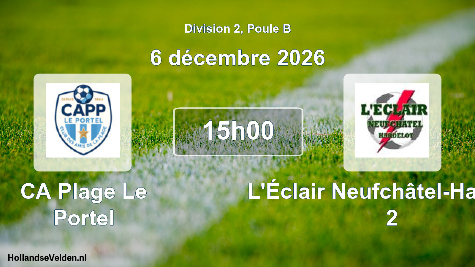 Scheduled Match: CA Plage Le Portel - L'Éclair Neufchâtel-Hardelot 2 (6 December 2026)