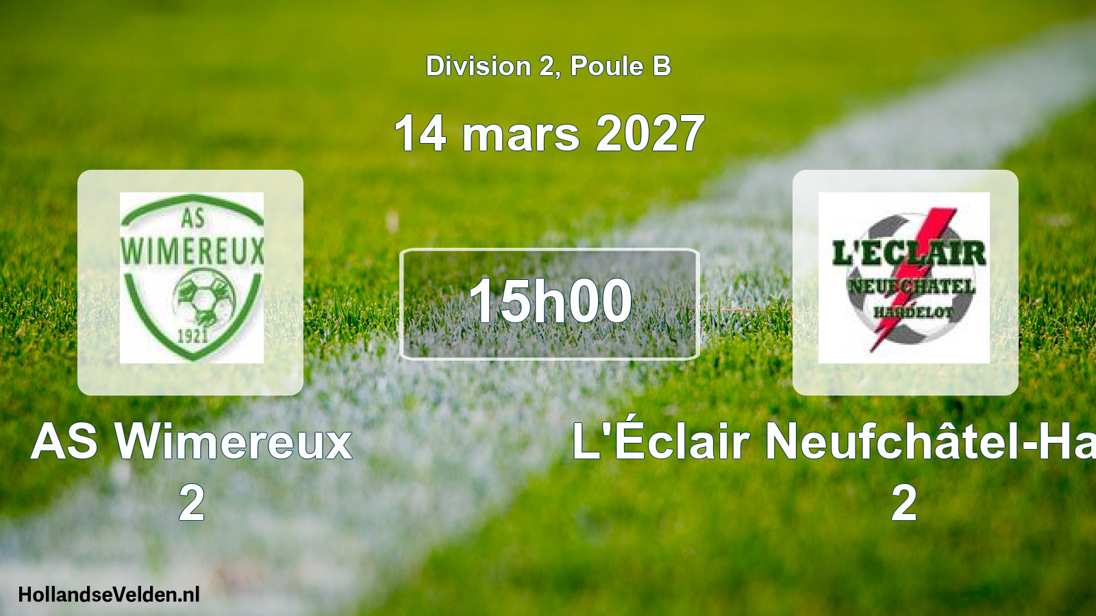 Scheduled Match: AS Wimereux 2 - L'Éclair Neufchâtel-Hardelot 2 (14 March 2027)