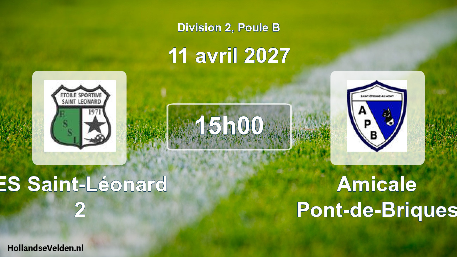 Match programmé: ES Saint-Léonard 2 - Amicale Pont-de-Briques (11 avril 2027)
